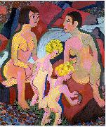 Ernst Ludwig Kirchner Bathing women and children oil on canvas